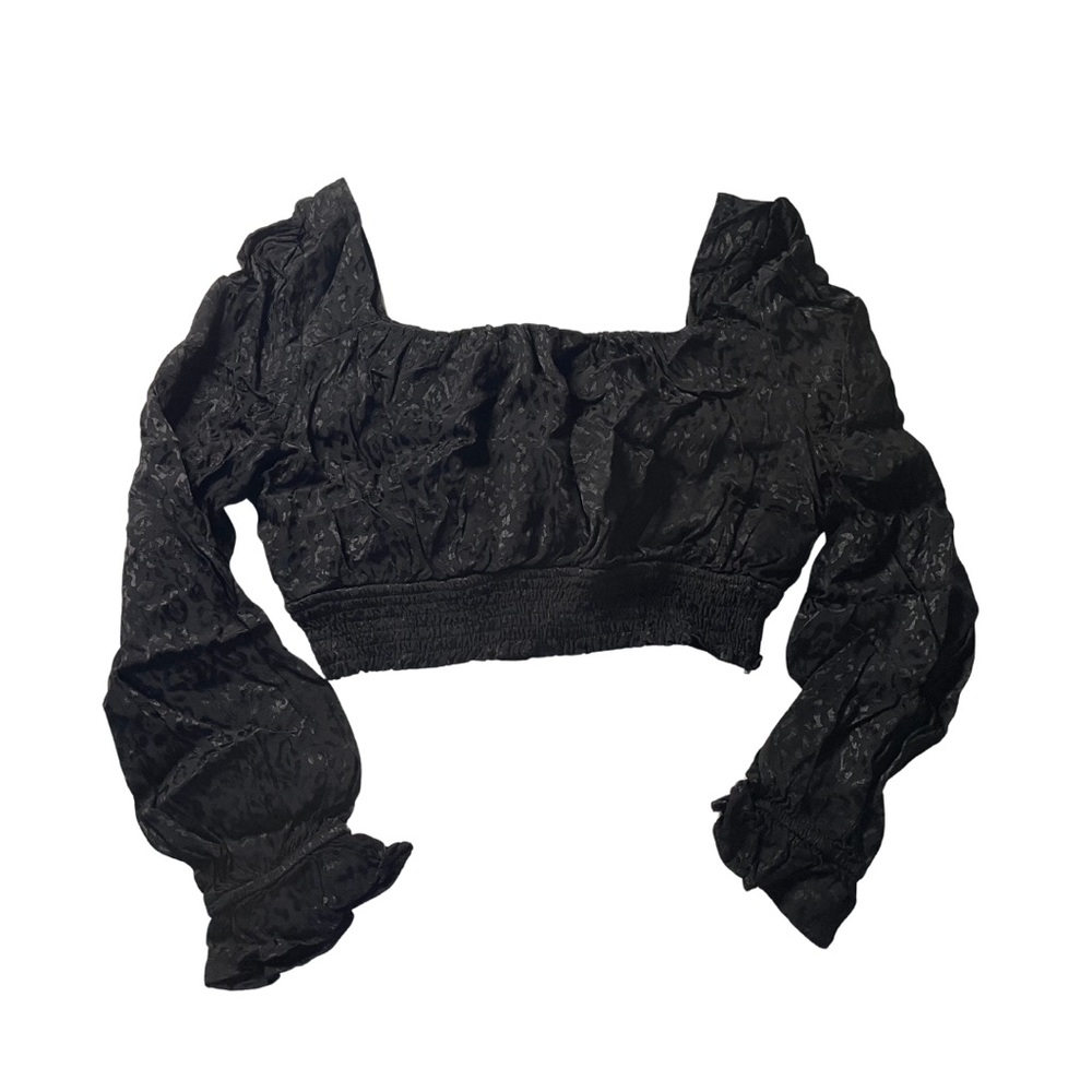 Black Leopard Long Sleeve Top